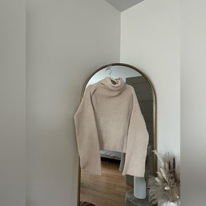 Free People Cream Turtleneck Sweater